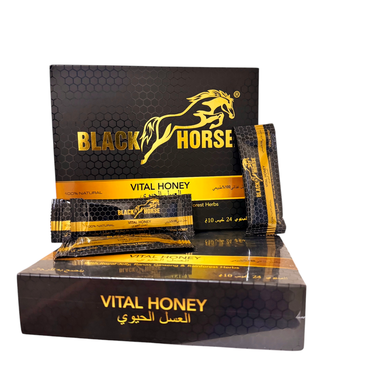 Black Horse Vital Honey 24 Sachets – UAE Male Power & Energy Black Horse Vital Honey 24 Sachets – UAE Male Power & Energy